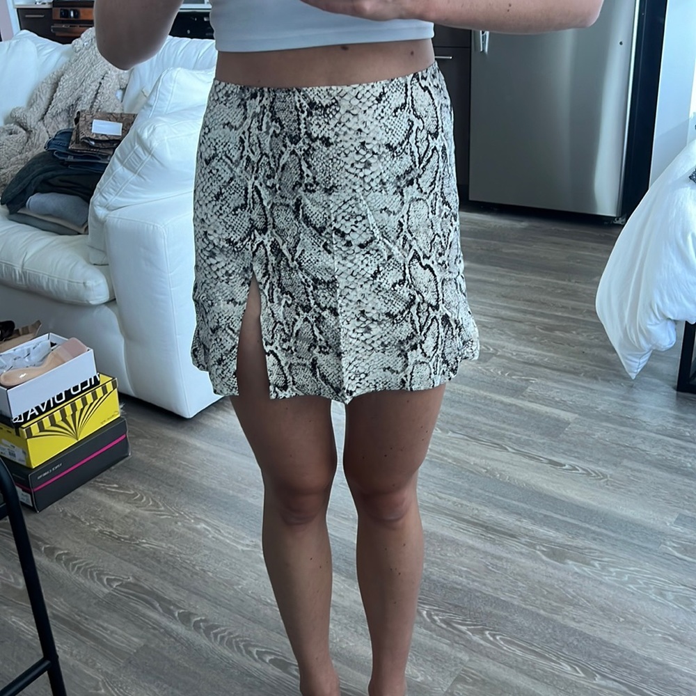 Reformation Snake Print Skirt